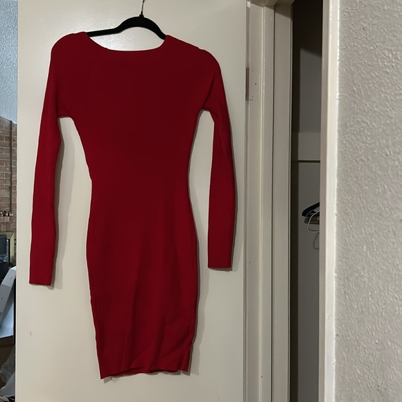 Red Long Sleeve Dress - Picture 3 of 3